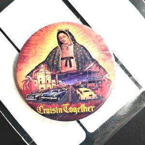 Vintage 1980's Crusin Together Pin Button. Size 1.7 inches/44 mm